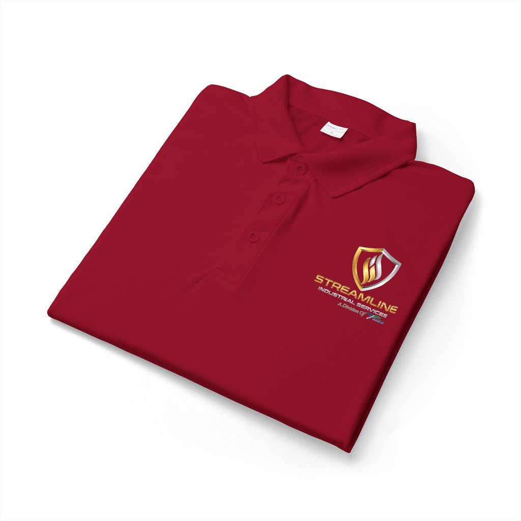 Embroidered Shield Logo Polo Shirt - White Performance Golf/Work Polo