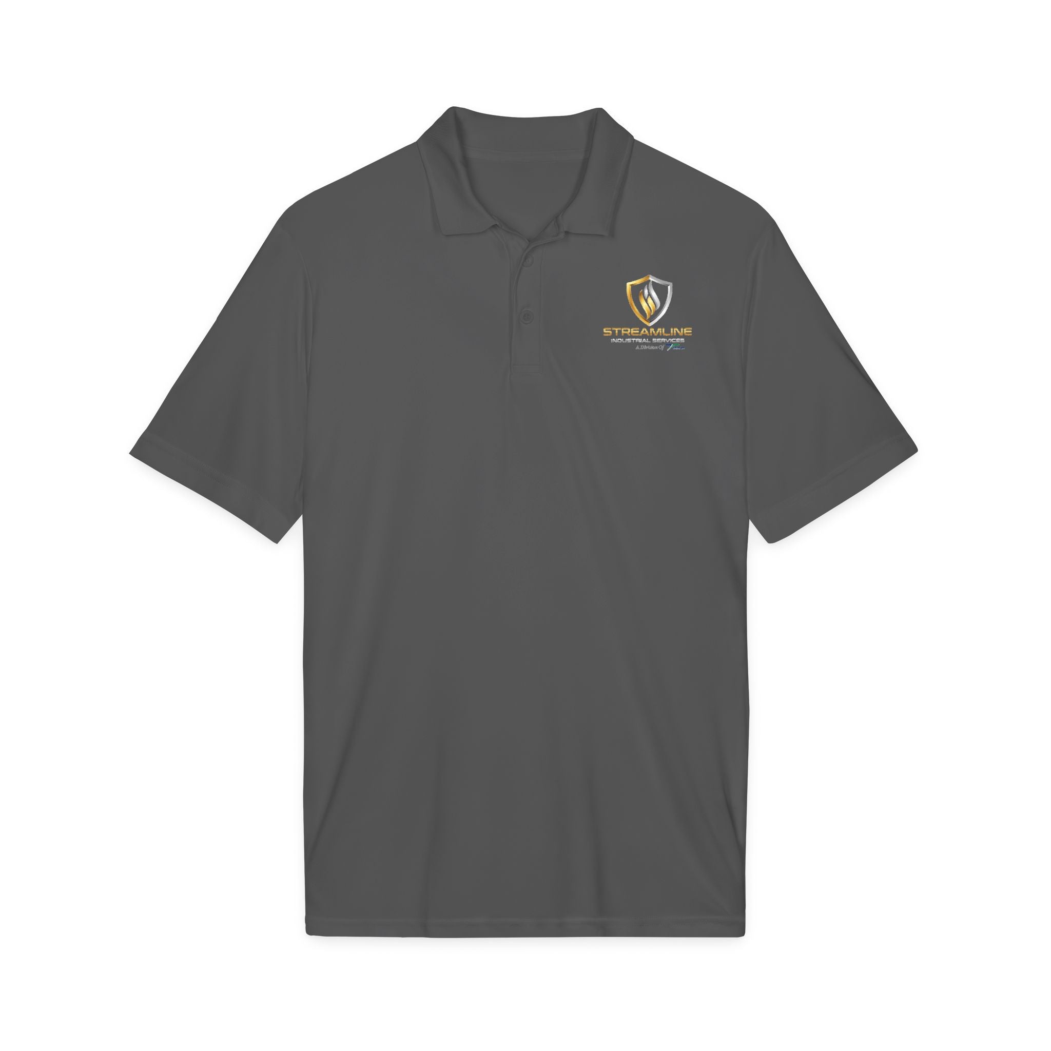 Embroidered Shield Logo Polo Shirt - White Performance Golf/Work Polo