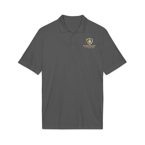 Embroidered Shield Logo Polo Shirt - White Performance Golf/Work Polo
