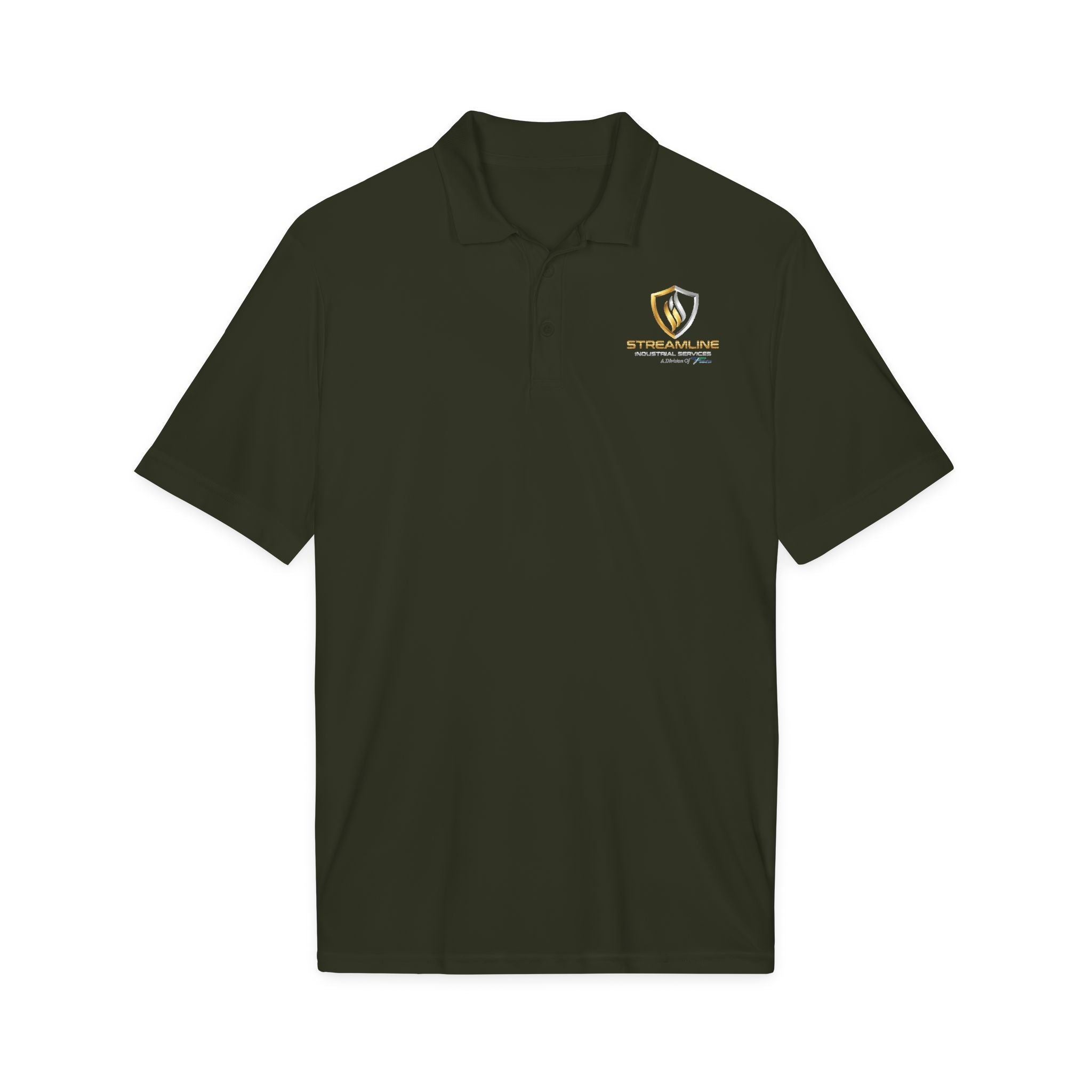 Embroidered Shield Logo Polo Shirt - White Performance Golf/Work Polo