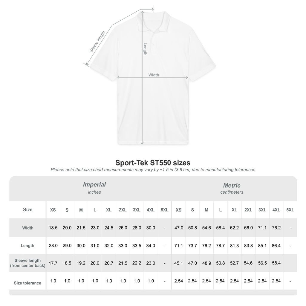 Embroidered Shield Logo Polo Shirt - White Performance Golf/Work Polo
