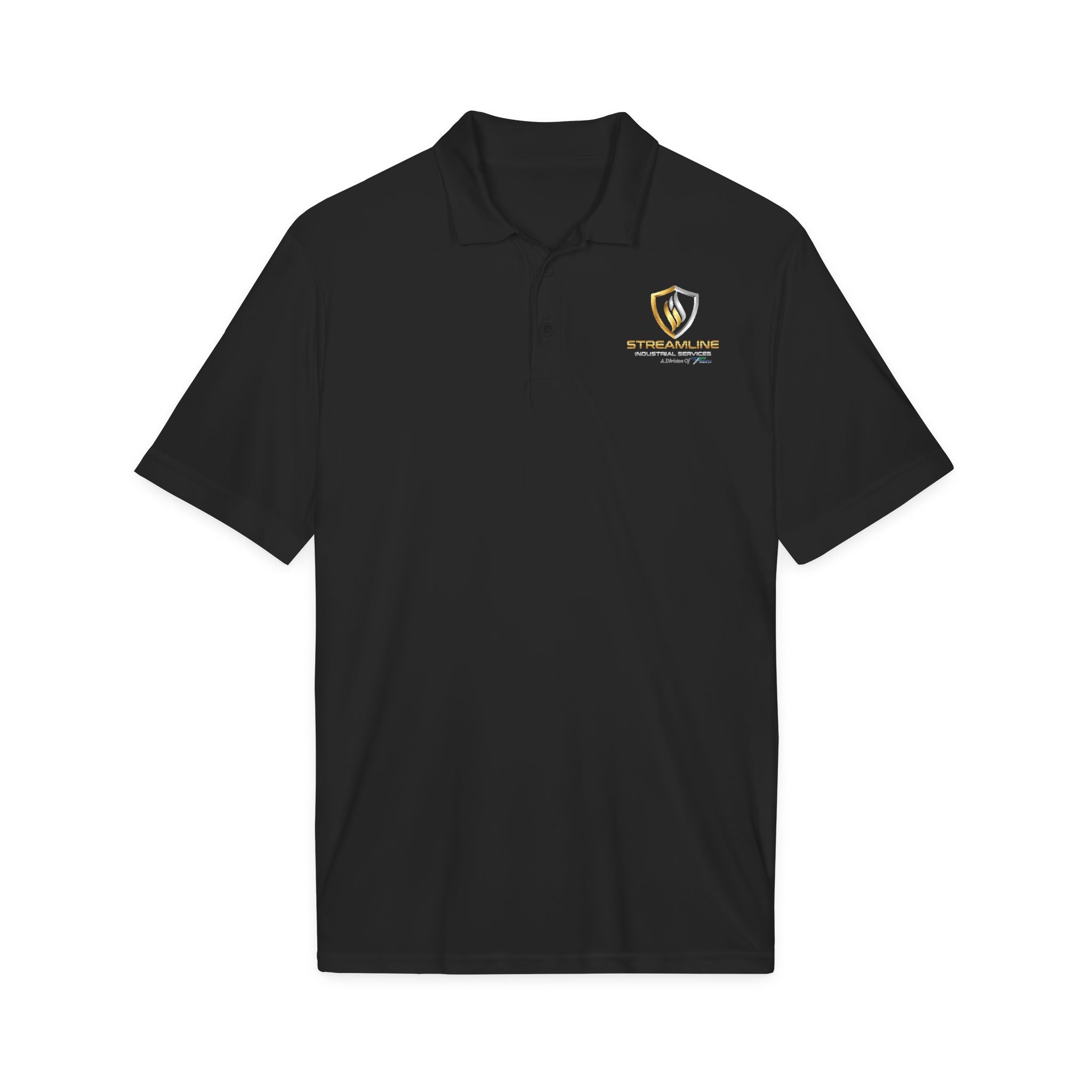 Embroidered Shield Logo Polo Shirt - White Performance Golf/Work Polo