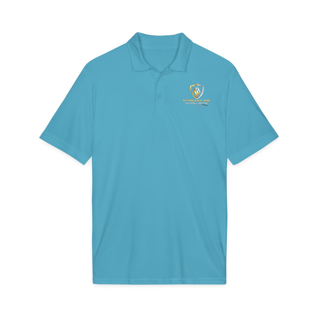 Embroidered Shield Logo Polo Shirt - White Performance Golf/Work Polo