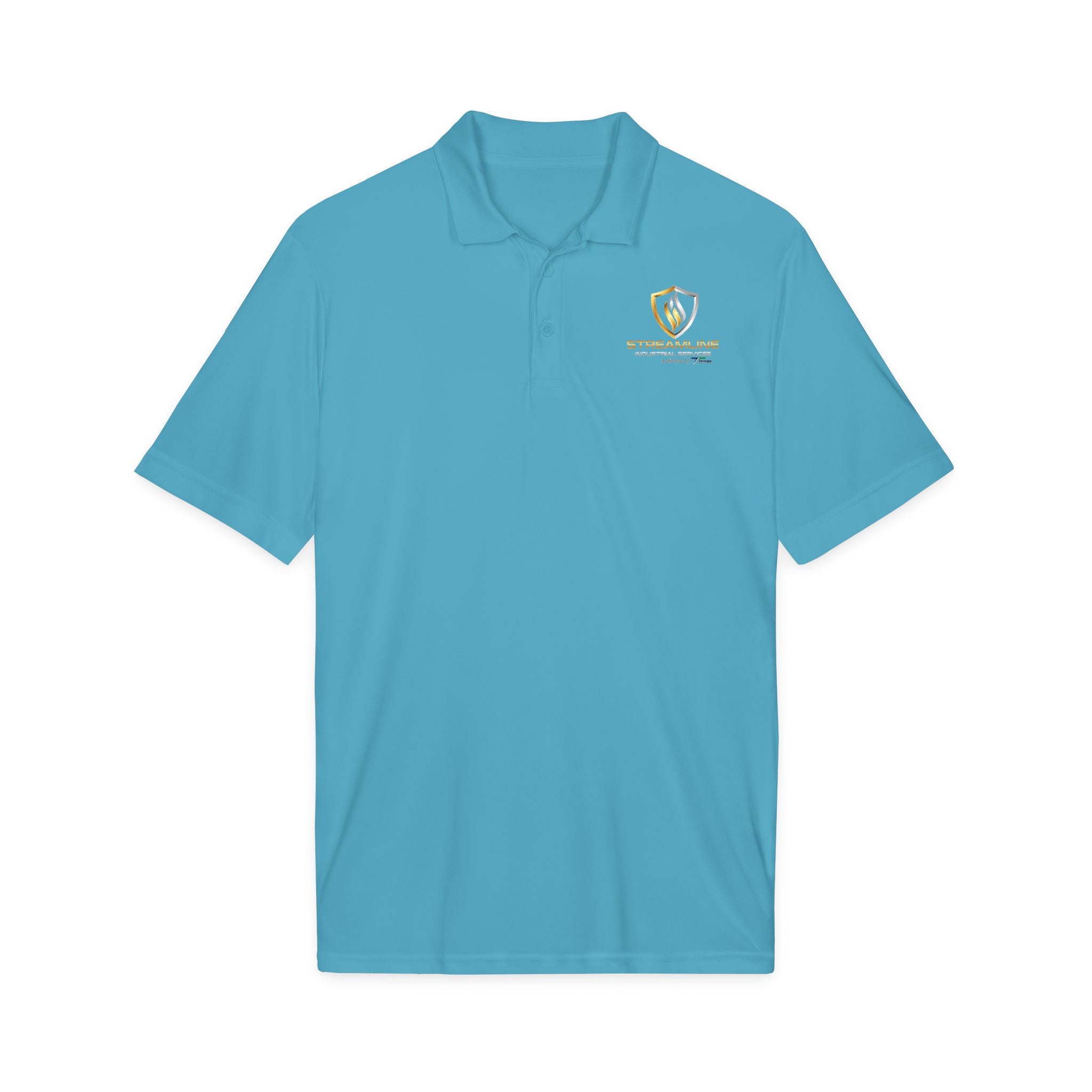 Embroidered Shield Logo Polo Shirt - White Performance Golf/Work Polo