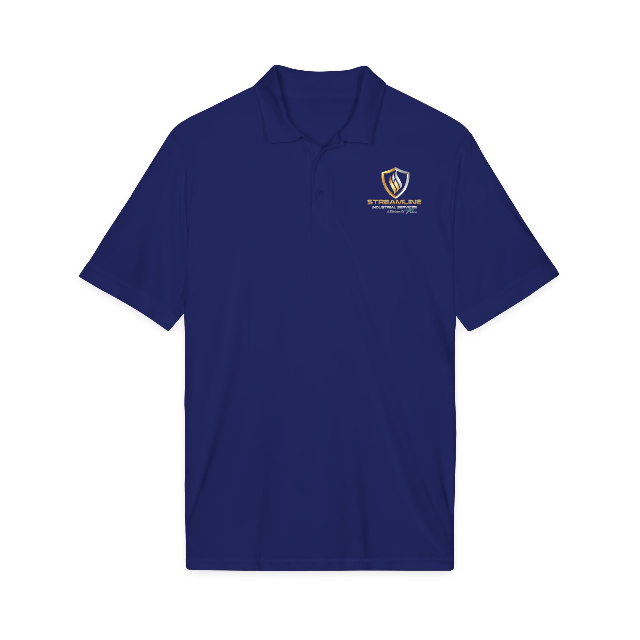 Embroidered Shield Logo Polo Shirt - White Performance Golf/Work Polo