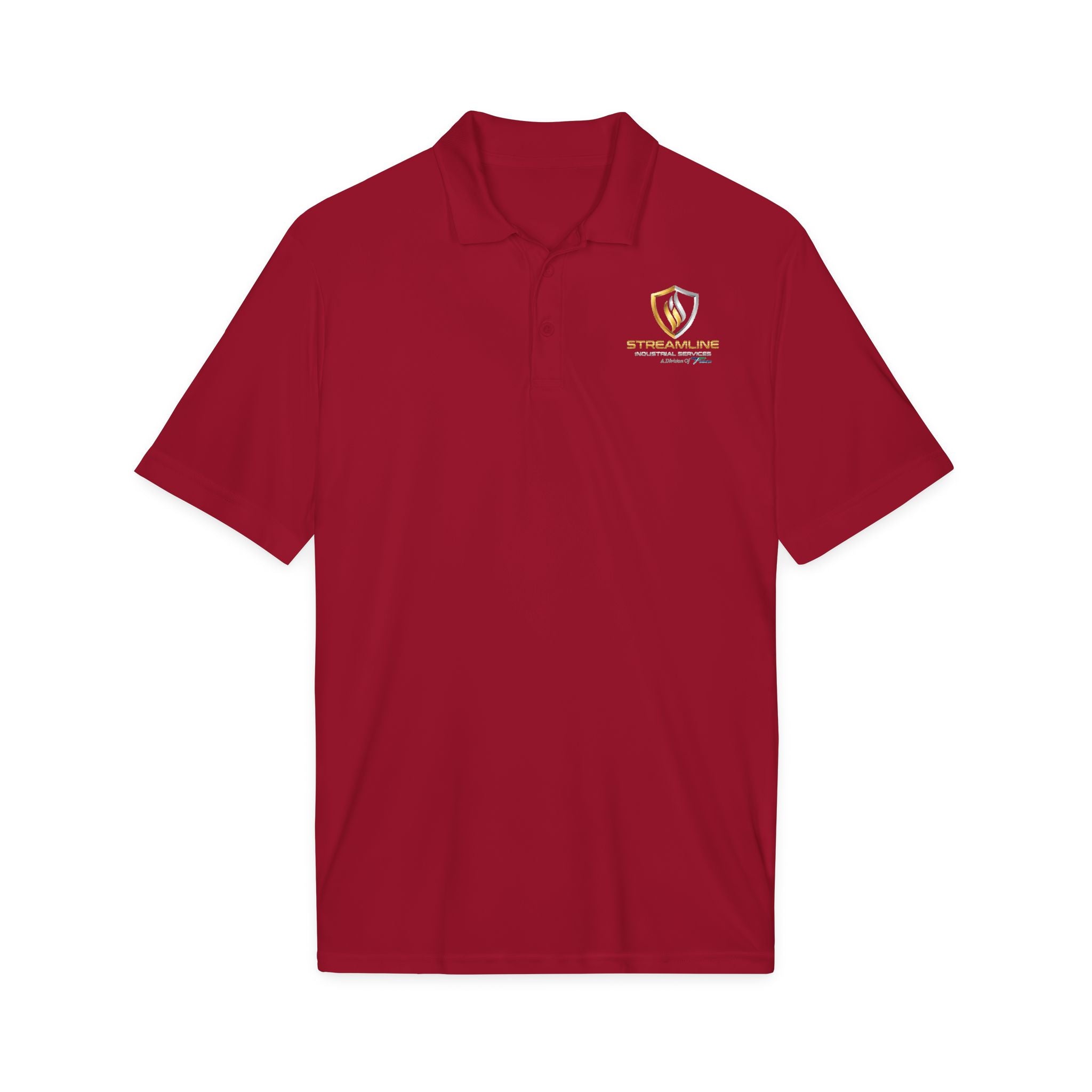 Embroidered Shield Logo Polo Shirt - White Performance Golf/Work Polo