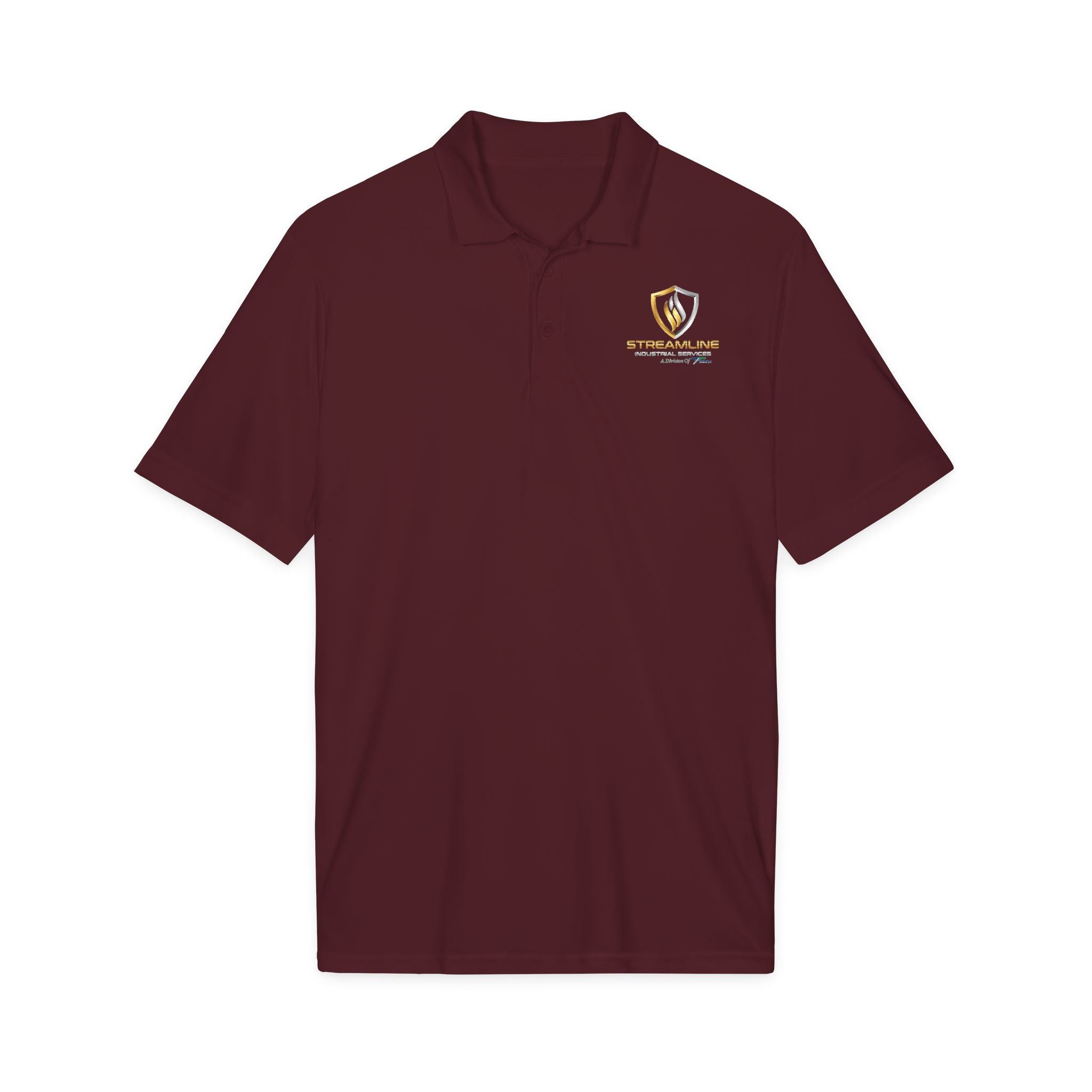 Embroidered Shield Logo Polo Shirt - White Performance Golf/Work Polo