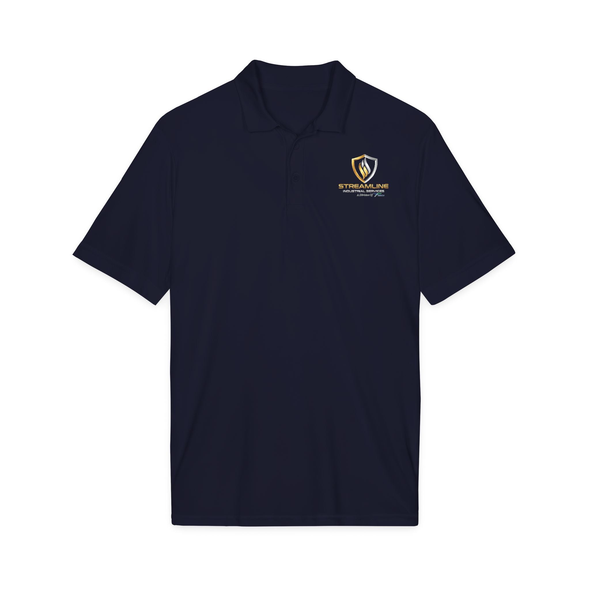Embroidered Shield Logo Polo Shirt - White Performance Golf/Work Polo