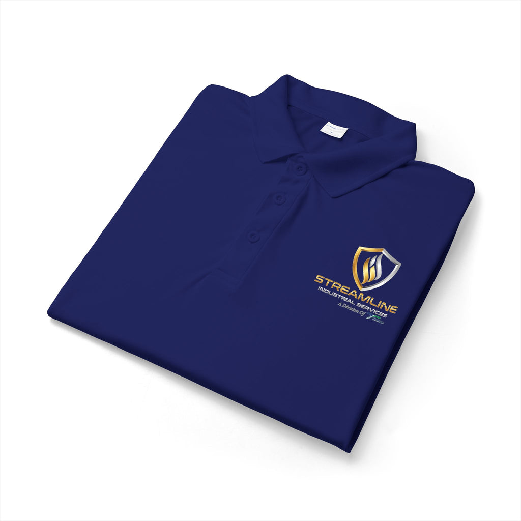 Embroidered Shield Logo Polo Shirt - White Performance Golf/Work Polo